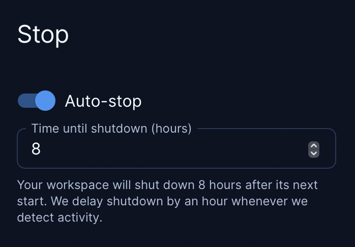 autostop UI