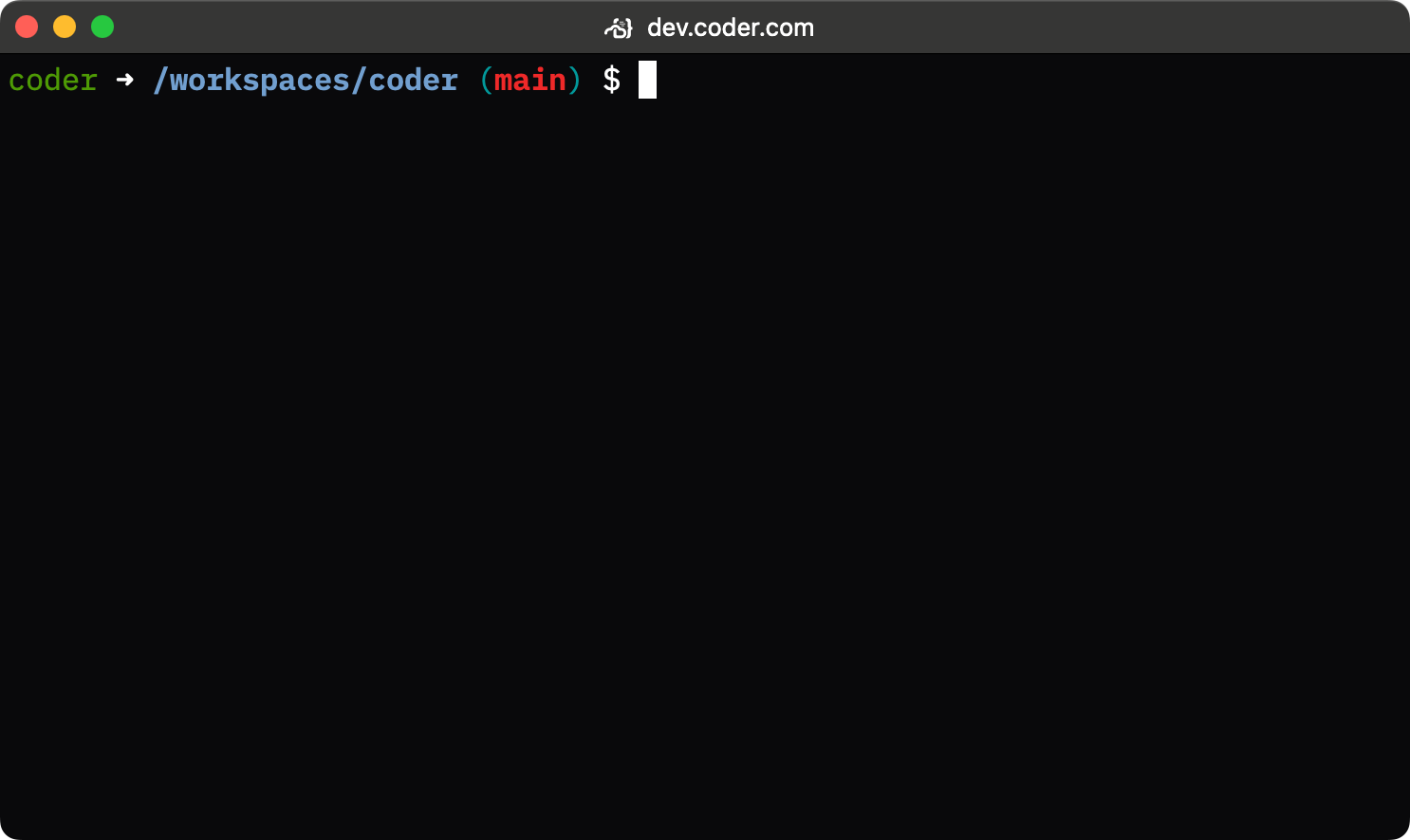 Coder web terminal with dev container