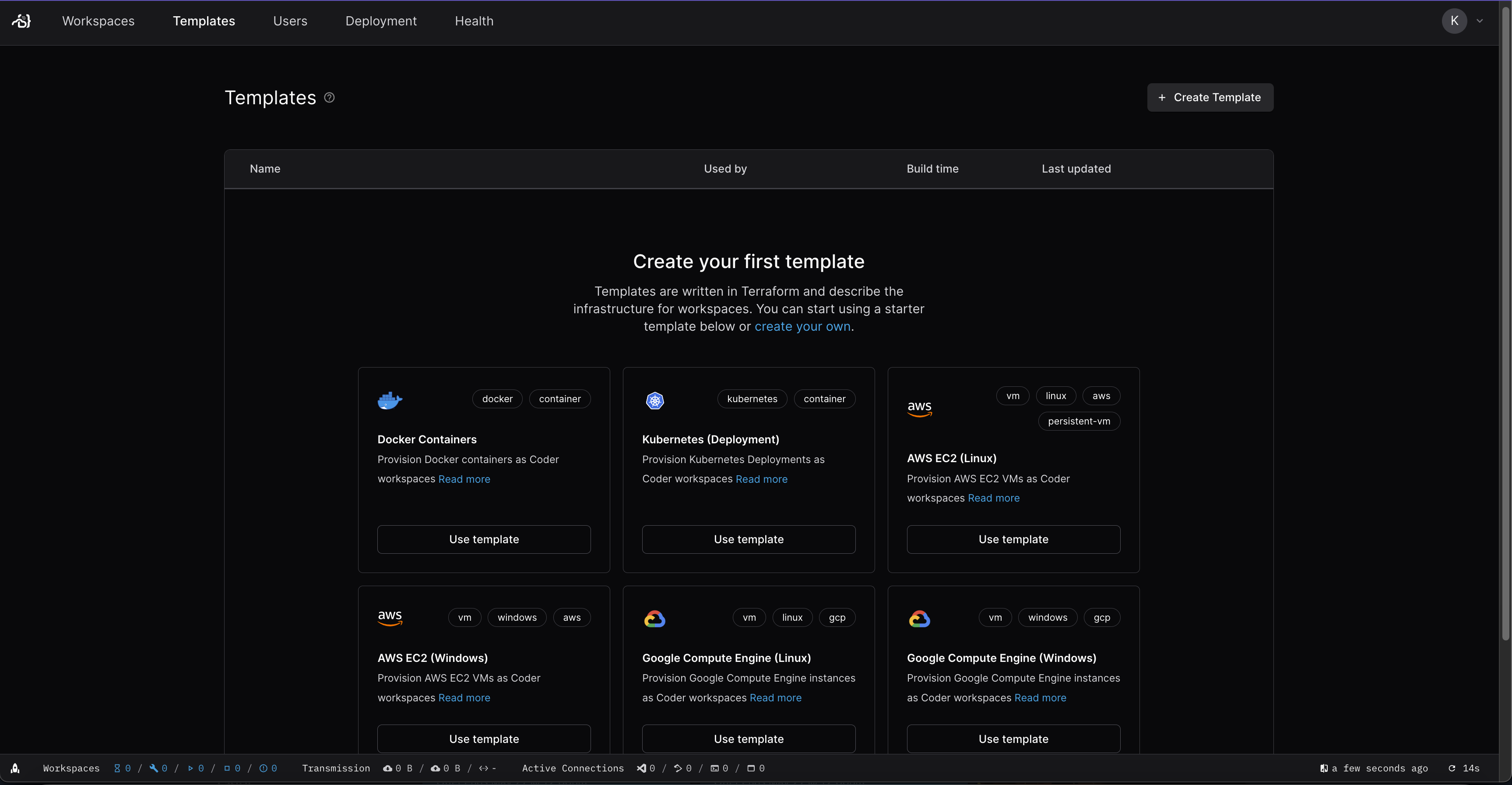 Starter Templates UI