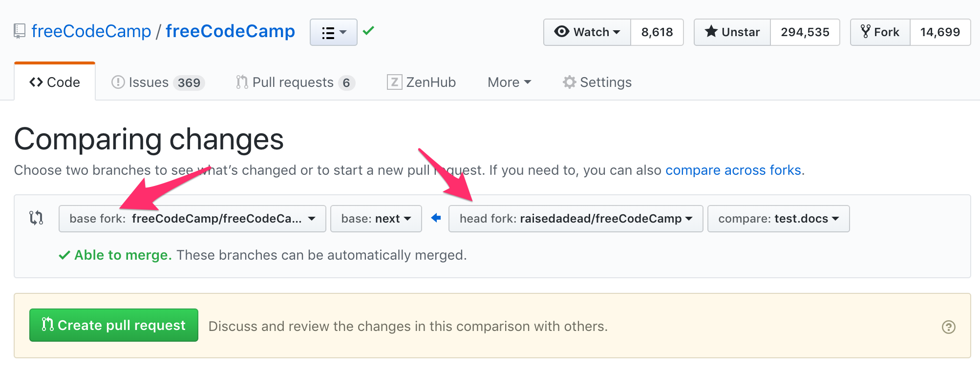 Image - Проверка форков для создании Pull Request